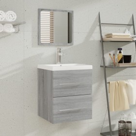 Sonoma gray plywood bathroom cabinet with sink by vidaXL, bathroom vanities - Ref: Foro24-3114169, Price: 134,24 €, Discount: %