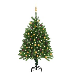 Vorbeleuchteter Weihnachtsbaum mit grünen Lichtern und Kugeln 120 cm von vidaXL, Weihnachtsbäume - Ref: Foro24-3077553, Preis...