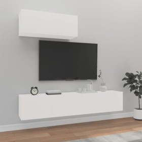 3-piece white plywood TV furniture set by vidaXL, TV Furniture - Ref: Foro24-3114470, Price: 154,19 €, Discount: %