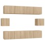 TV furniture set, 6 pieces, oak plywood, Sonoma oak. by vidaXL, TV Furniture - Ref: Foro24-3114360, Price: 172,61 €, Discount: %