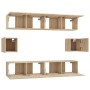 TV furniture set, 6 pieces, oak plywood, Sonoma oak. by vidaXL, TV Furniture - Ref: Foro24-3114360, Price: 172,61 €, Discount: %