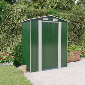 Cobertizo de jardín acero galvanizado verde 192x108x223 cm de vidaXL, Cobertizos - Ref: Foro24-319267, Precio: 246,99 €, Desc...