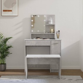 Concrete Gray Plywood LED Vanity Set by vidaXL, Bedroom Dressers - Ref: Foro24-3114118, Price: 99,47 €, Discount: %