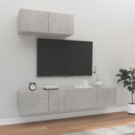 TV furniture set 3 pieces concrete gray plywood by vidaXL, TV Furniture - Ref: Foro24-3114473, Price: 104,62 €, Discount: %