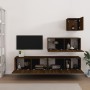 TV furniture set 4 pieces oak brown plywood by vidaXL, TV Furniture - Ref: Foro24-3114653, Price: 149,60 €, Discount: %