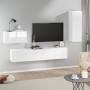 TV furniture set 4 pieces glossy white plywood by vidaXL, TV Furniture - Ref: Foro24-3114338, Price: 144,66 €, Discount: %