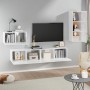 TV furniture set 4 pieces glossy white plywood by vidaXL, TV Furniture - Ref: Foro24-3114338, Price: 144,66 €, Discount: %