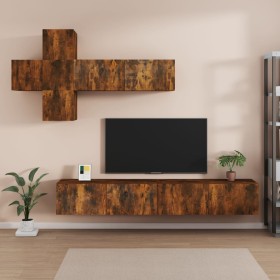 7-piece TV furniture set made of smoked oak plywood by vidaXL, TV Furniture - Ref: Foro24-3114523, Price: 199,82 €, Discount: %