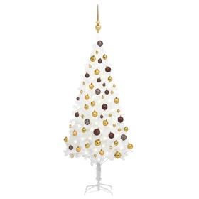 Beleuchteter Weihnachtsbaum mit Lichtern und Kugeln weiß 120 cm von vidaXL, Weihnachtsbäume - Ref: Foro24-3077546, Preis: 69,...