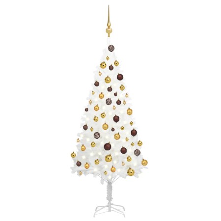 Beleuchteter Weihnachtsbaum mit Lichtern und Kugeln weiß 120 cm von vidaXL, Weihnachtsbäume - Ref: Foro24-3077546, Preis: 70,...