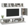 TV furniture set 6 pieces concrete gray plywood by vidaXL, TV Furniture - Ref: Foro24-3114617, Price: 218,34 €, Discount: %