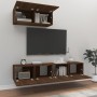 TV furniture set 3 pieces brown oak plywood by vidaXL, TV Furniture - Ref: Foro24-3114477, Price: 128,03 €, Discount: %