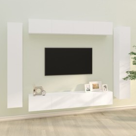 TV furniture set 8 pieces white plywood by vidaXL, TV Furniture - Ref: Foro24-3114294, Price: 409,99 €, Discount: %