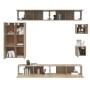 TV furniture set 8 pieces Sonoma oak plywood by vidaXL, TV Furniture - Ref: Foro24-3114496, Price: 418,85 €, Discount: %