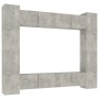 TV furniture set, 8 pieces, gray concrete plywood by vidaXL, TV Furniture - Ref: Foro24-3114233, Price: 357,70 €, Discount: %