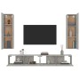 TV furniture set 4 pieces concrete gray plywood by vidaXL, TV Furniture - Ref: Foro24-3114209, Price: 193,99 €, Discount: %