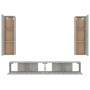 Set de muebles de TV 4 pzas madera contrachapada gris hormigón de vidaXL, Muebles TV - Ref: Foro24-3114209, Precio: 193,72 €,...