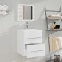 Mueble de baño con lavabo madera contrachapada blanco de vidaXL, Tocadores de baño - Ref: Foro24-3114163, Precio: 129,08 €, D...