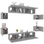 TV furniture set 8 pieces Sonoma gray plywood by vidaXL, TV Furniture - Ref: Foro24-3114220, Price: 229,27 €, Discount: %