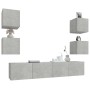 TV furniture set 6 pieces concrete gray plywood by vidaXL, TV Furniture - Ref: Foro24-3114257, Price: 154,25 €, Discount: %