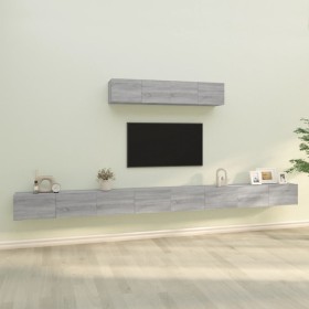 TV furniture set 6 pieces gray Sonoma plywood by vidaXL, TV Furniture - Ref: Foro24-3114612, Price: 279,00 €, Discount: %