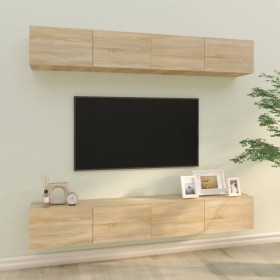 Muebles de TV 4 piezas roble Sonoma 100x30x30 cm de vidaXL, Muebles TV - Ref: Foro24-3114192, Precio: 264,81 €, Descuento: %