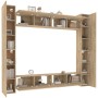 TV furniture set 8 pieces Sonoma oak plywood by vidaXL, TV Furniture - Ref: Foro24-3114240, Price: 442,19 €, Discount: %