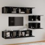 6-piece black plywood TV furniture set by vidaXL, TV Furniture - Ref: Foro24-3114599, Price: 239,41 €, Discount: %