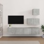 Set de muebles de TV 4 pzas madera contrachapada gris hormigón de vidaXL, Muebles TV - Ref: Foro24-3114641, Precio: 111,99 €,...