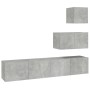 Set de muebles de TV 4 pzas madera contrachapada gris hormigón de vidaXL, Muebles TV - Ref: Foro24-3114641, Precio: 111,99 €,...