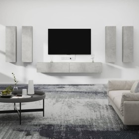 TV furniture set 6 pieces concrete gray plywood by vidaXL, TV Furniture - Ref: Foro24-3114353, Price: 286,32 €, Discount: %