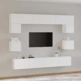 TV furniture set 8 pieces white plywood by vidaXL, TV Furniture - Ref: Foro24-3114414, Price: 327,20 €, Discount: %