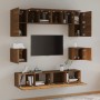 TV furniture set 8 pieces brown oak plywood by vidaXL, TV Furniture - Ref: Foro24-3114413, Price: 253,95 €, Discount: %