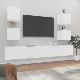 TV furniture set 6 pieces white plywood by vidaXL, TV Furniture - Ref: Foro24-3114262, Price: 185,09 €, Discount: %