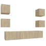 TV furniture set 6 pieces sonoma oak plywood by vidaXL, TV Furniture - Ref: Foro24-3114256, Price: 143,02 €, Discount: %