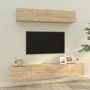 TV furniture set 4 pieces Sonoma oak plywood by vidaXL, TV Furniture - Ref: Foro24-3114536, Price: 182,30 €, Discount: %