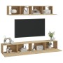 TV furniture set 4 pieces Sonoma oak plywood by vidaXL, TV Furniture - Ref: Foro24-3114536, Price: 182,30 €, Discount: %