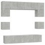 TV furniture set 8 pieces concrete gray plywood by vidaXL, TV Furniture - Ref: Foro24-3114409, Price: 240,09 €, Discount: %