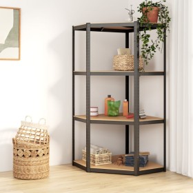 Corner shelving 4 levels wood and anthracite gray steel by vidaXL, Industrial shelving - Ref: Foro24-152853, Price: 77,10 €, ...