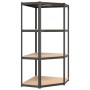 Corner shelving 4 levels wood and anthracite gray steel by vidaXL, Industrial shelving - Ref: Foro24-152853, Price: 77,99 €, ...