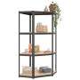 Corner shelving 4 levels wood and anthracite gray steel by vidaXL, Industrial shelving - Ref: Foro24-152853, Price: 77,99 €, ...