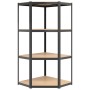 Corner shelving 4 levels wood and anthracite gray steel by vidaXL, Industrial shelving - Ref: Foro24-152853, Price: 77,99 €, ...