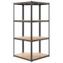 Corner shelving 4 levels wood and anthracite gray steel by vidaXL, Industrial shelving - Ref: Foro24-152853, Price: 77,99 €, ...