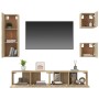 TV furniture set 5 pieces Sonoma oak plywood by vidaXL, TV Furniture - Ref: Foro24-3114440, Price: 150,72 €, Discount: %