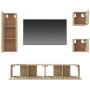 TV furniture set 5 pieces Sonoma oak plywood by vidaXL, TV Furniture - Ref: Foro24-3114440, Price: 150,72 €, Discount: %