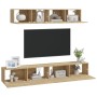 TV-Möbel-Set 4-tlg. Eiche Sperrholz Sonoma von vidaXL, TV-Möbel - Ref: Foro24-3114528, Preis: 126,78 €, Rabatt: %