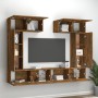 TV furniture set 6 pieces smoked oak plywood by vidaXL, TV Furniture - Ref: Foro24-3114467, Price: 259,88 €, Discount: %