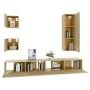 TV furniture set 5 pieces Sonoma oak plywood by vidaXL, TV Furniture - Ref: Foro24-3114448, Price: 210,99 €, Discount: %