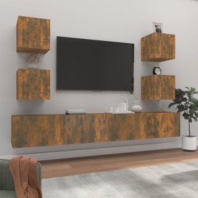 6-piece TV furniture set made of smoked oak plywood by vidaXL, TV Furniture - Ref: Foro24-3114267, Price: 175,04 €, Discount: %