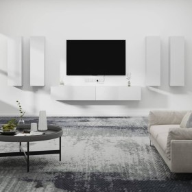 TV furniture set 6 pieces white plywood by vidaXL, TV Furniture - Ref: Foro24-3114350, Price: 269,68 €, Discount: %